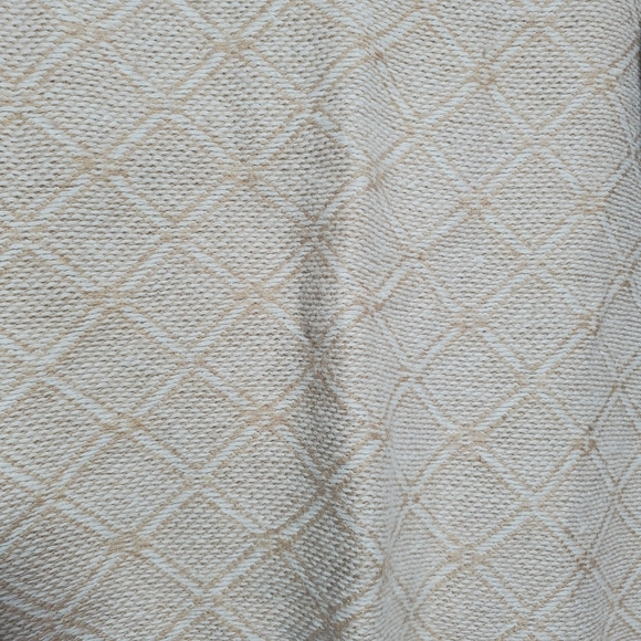 J Crew Factory Diamond Print Tan Sweater Medium - Picture 3 of 7